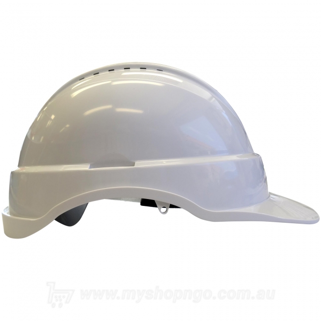 Long Peak Vented White Hard Hat