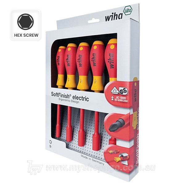Wiha 322-K5 1000v 5 Piece Hex Nut Driver Boxed Set Wiha 322-K5 1000v 5 Piece Hex Nut Driver Boxed Set
