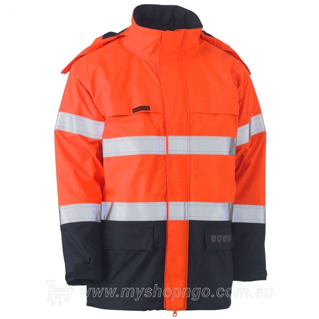 Hi Vis FR Wet Weather Shell Jacket BJ8110T-TT02 - Front Angle