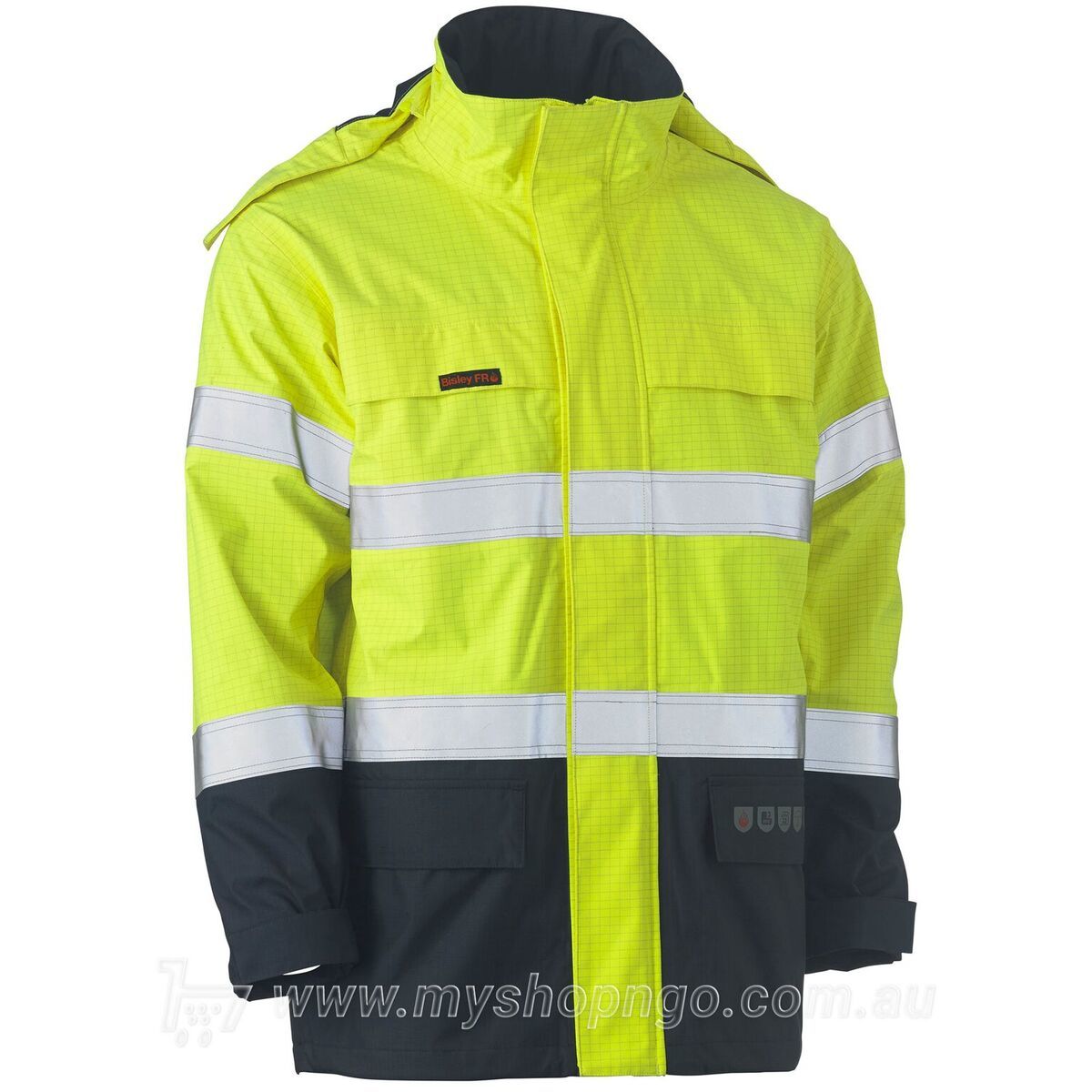 Hi Vis FR Wet Weather Shell Jacket BJ8110T-TT01 - Front Angle