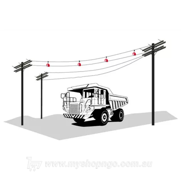 preventing plant and machinery from hitting power lines mining industry A power line marker for the mining industry - work in dark night conditions