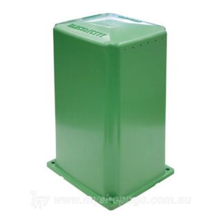 green vented pillar box