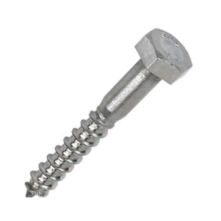 M10 coach screw, 75mm galvanised steel