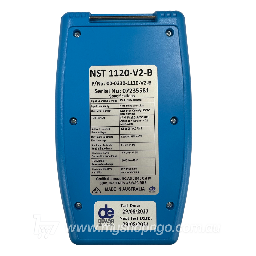 Dewar Electronics NST Tester M1120-V2-B Bluetooth and Screen Hold - rear Dewar Electronics NST Tester M1120-V2-B Bluetooth and Screen Hold - rear