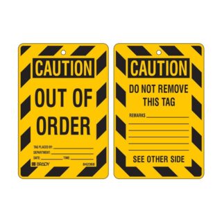 CAUTION OUT OF ORDER Lockout Tag