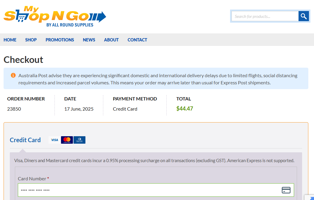 payment page