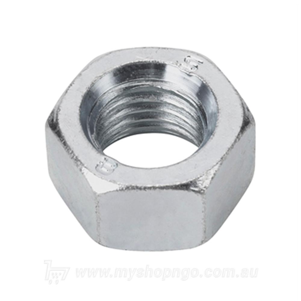 M10 hex nut, made from 316 grade stainless steel.