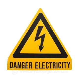 Danger Electricity Triangle Label